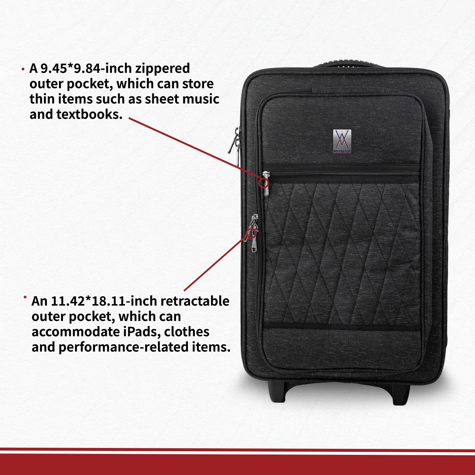 Housse de voyage darbouka Sala FLY-4 avec double poche de rangement