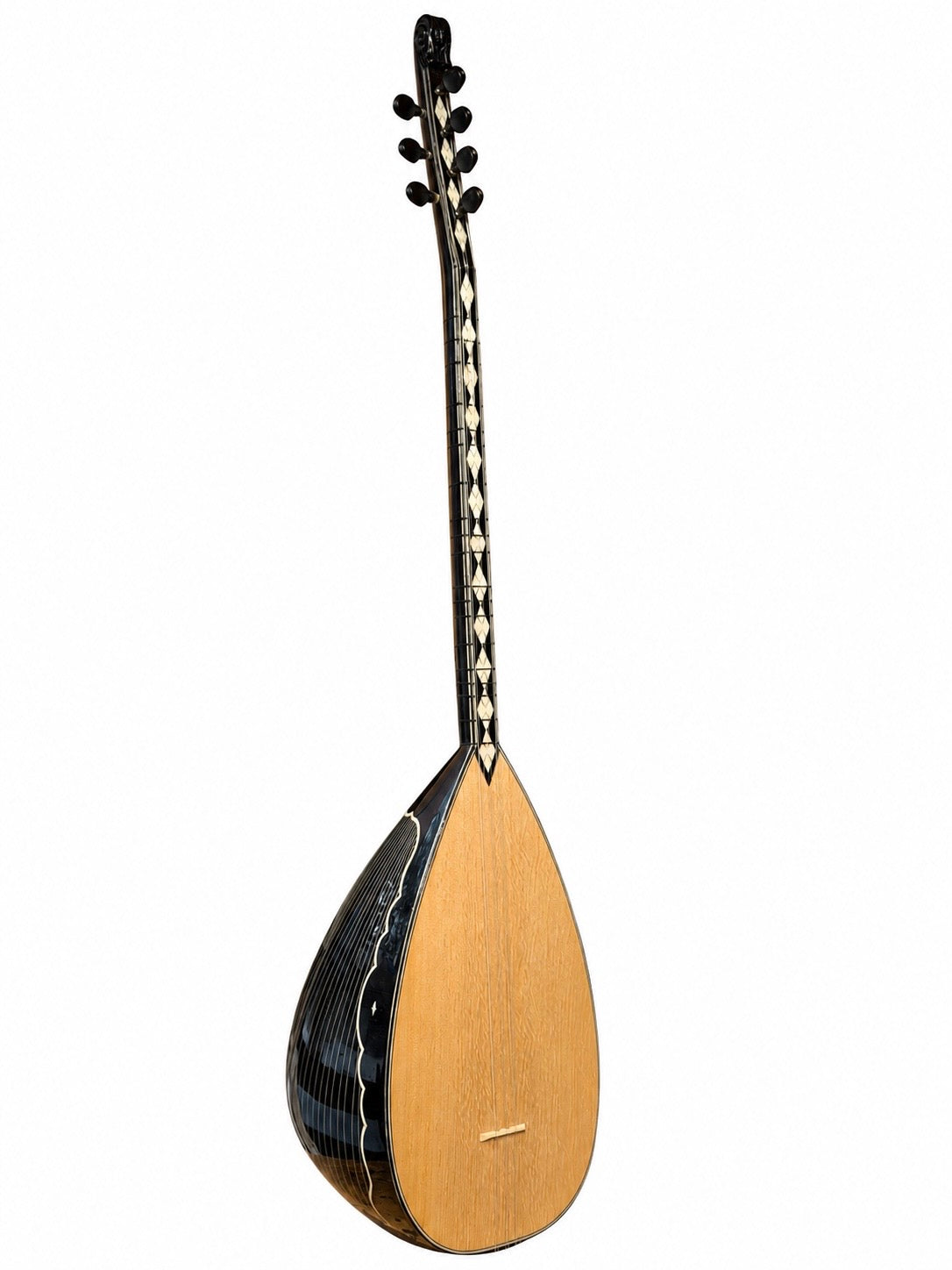 Baglama saz hommage Ahmet Kaya KAYA-4 à manche court avec caisse en noyer noir par Sala