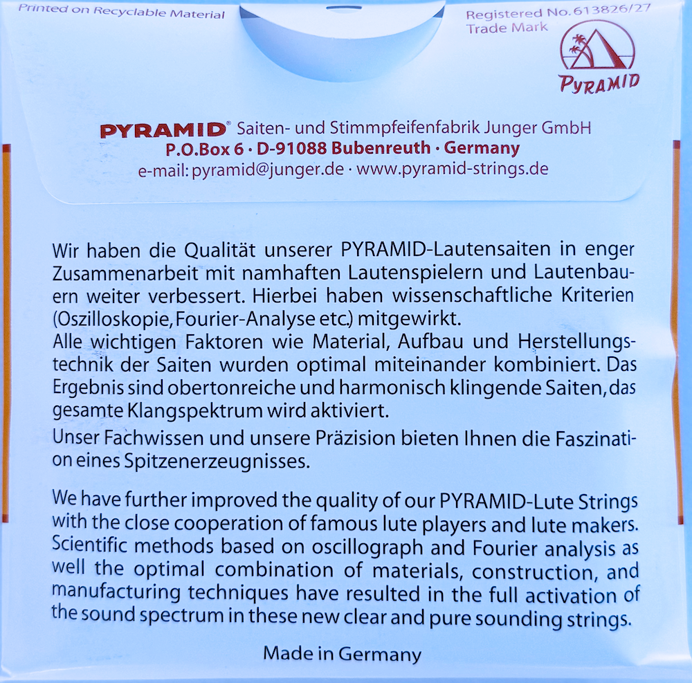 Pyramid POL-4A Arap ud teli ambalajı ve kalibre detayı