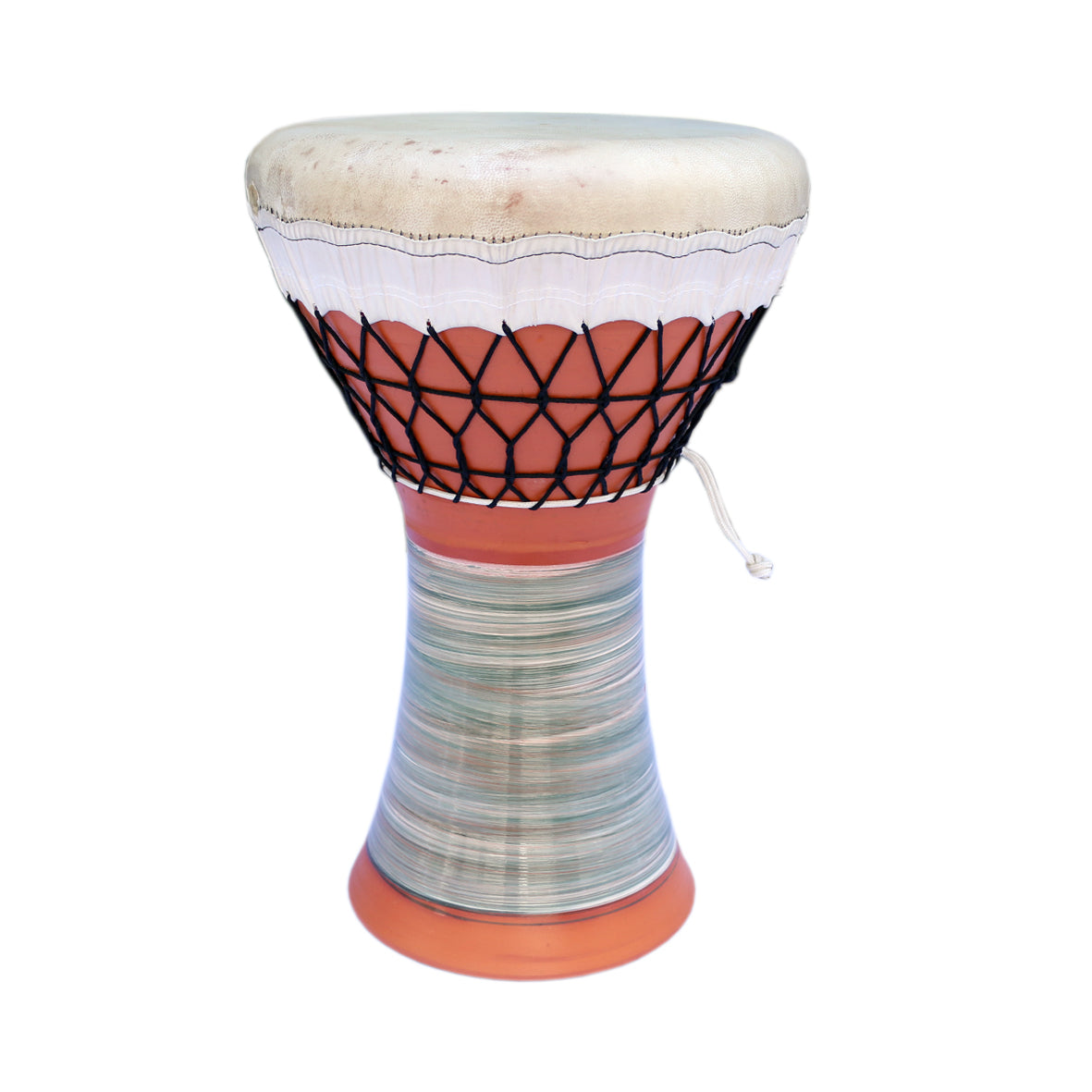 Sala yapımı profesyonel seramik darbuka KIK-3 kil gövde ve keçi derisi