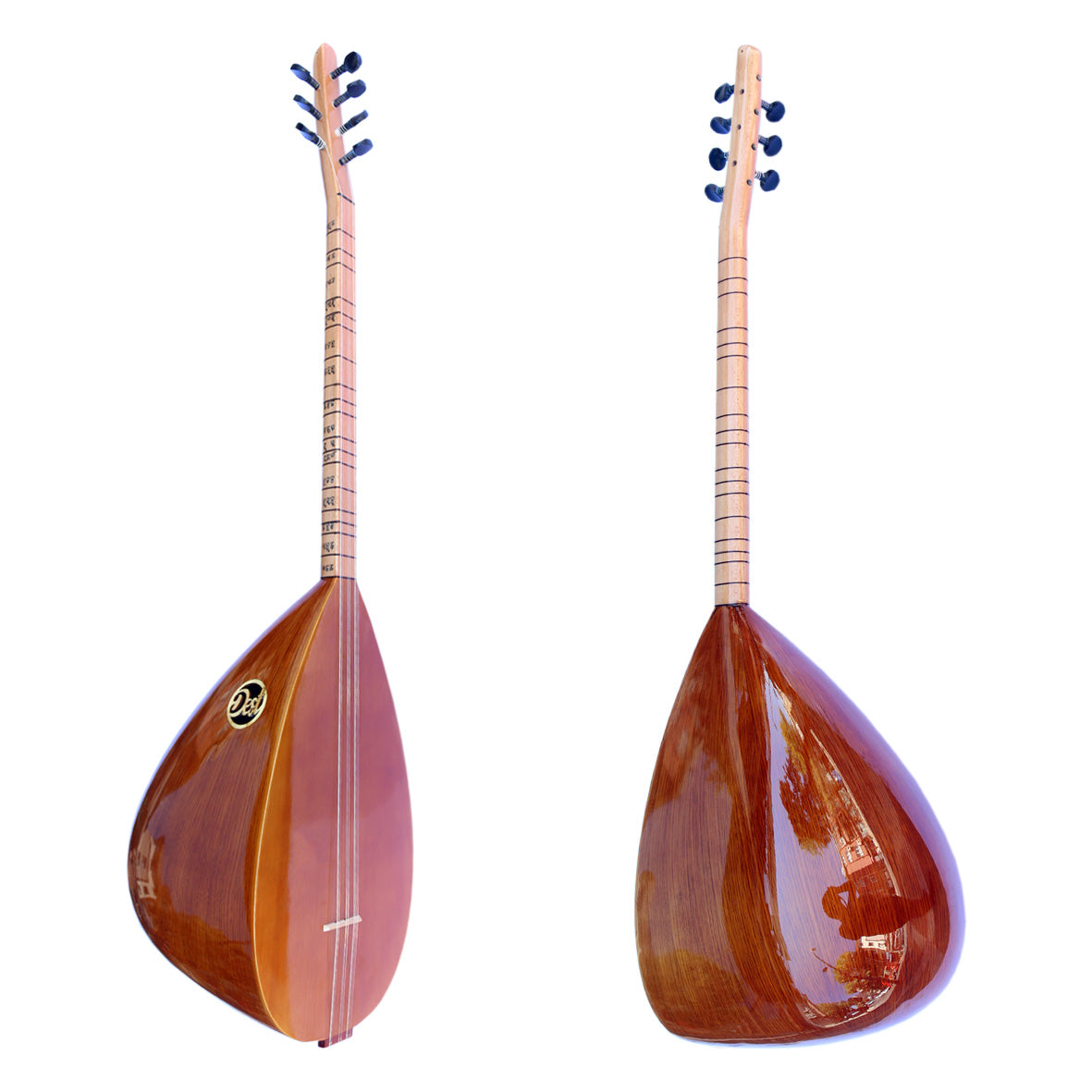 Short neck baglama saz ASK-111N with notes printed on the neck for beginners