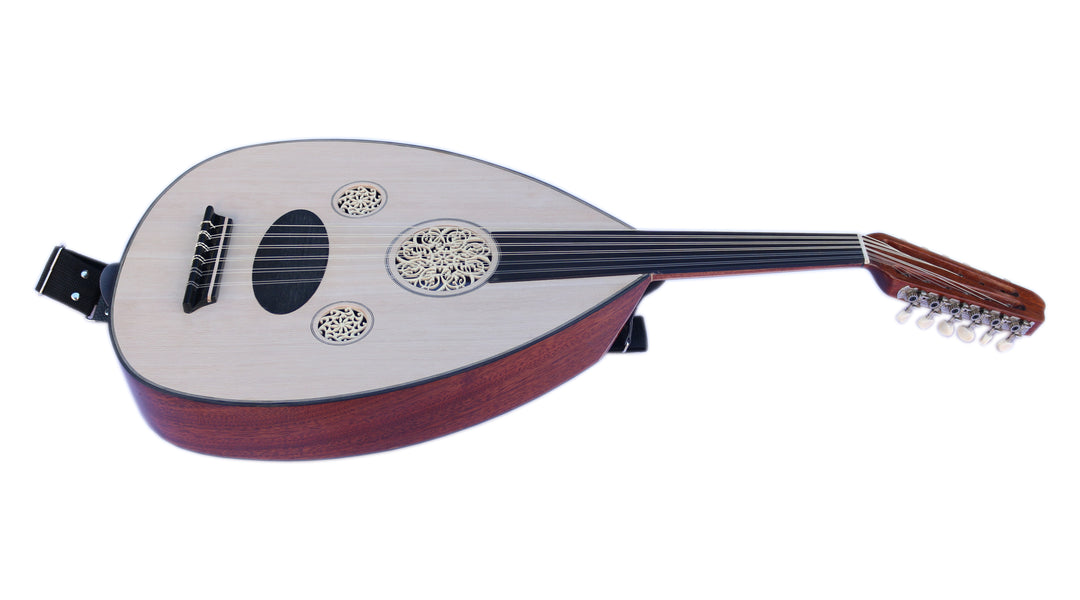 Mahogany and spruce half electric acoustic oud OUDE 5 by Sala Muzik