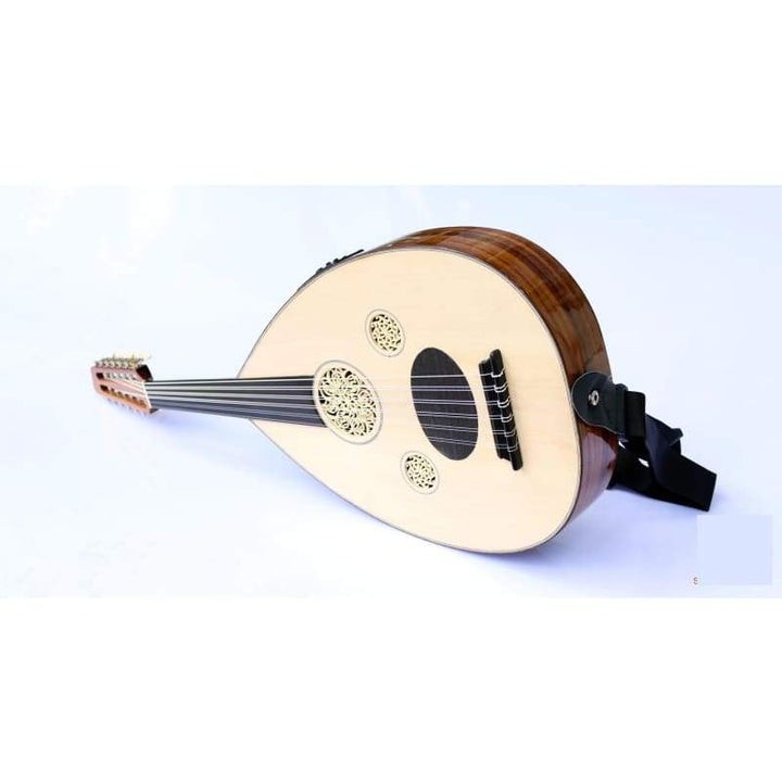 Left hand Turkish electric oud OUDE 4L with walnut bowl and spruce face